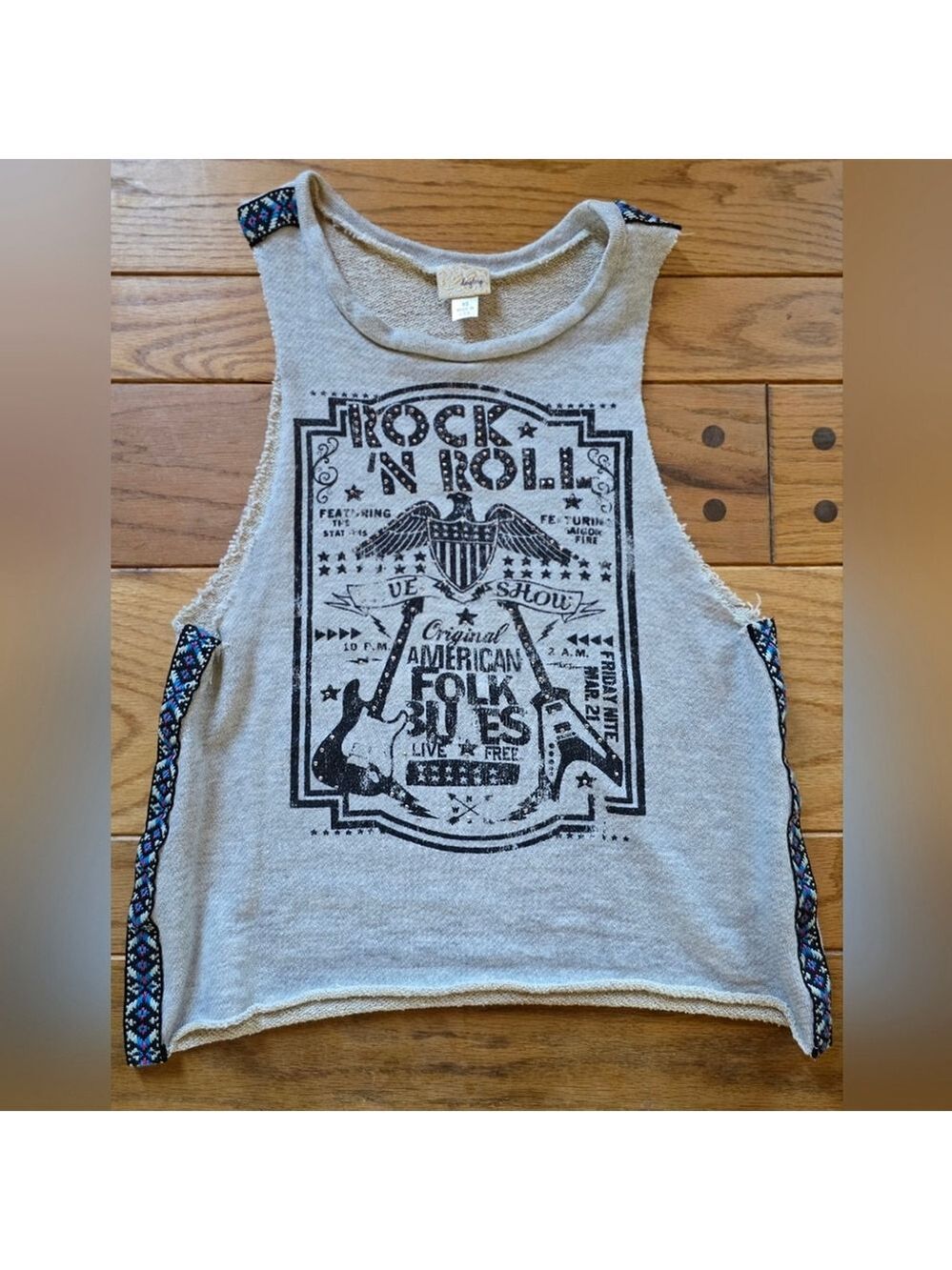 Daytrip Beige Rock N Roll Tank Top